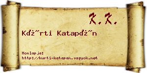 Kürti Katapán névjegykártya